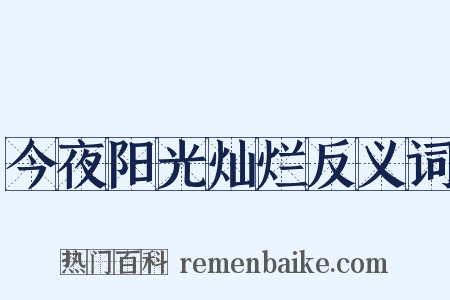今夜阳光灿烂反义词是什么意思的图片